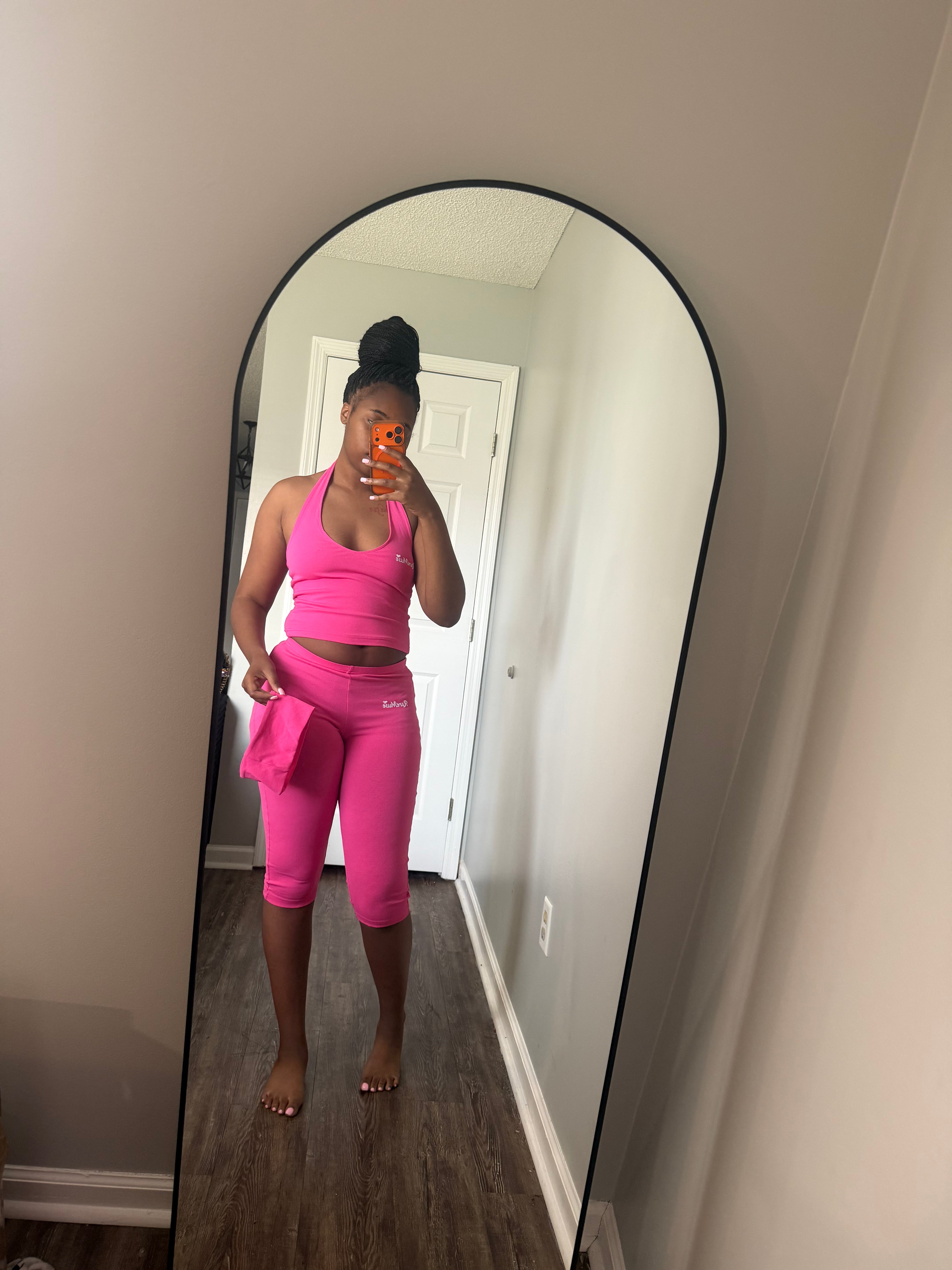 Pink 3 piece capri set