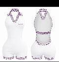One piece purple leopard romper