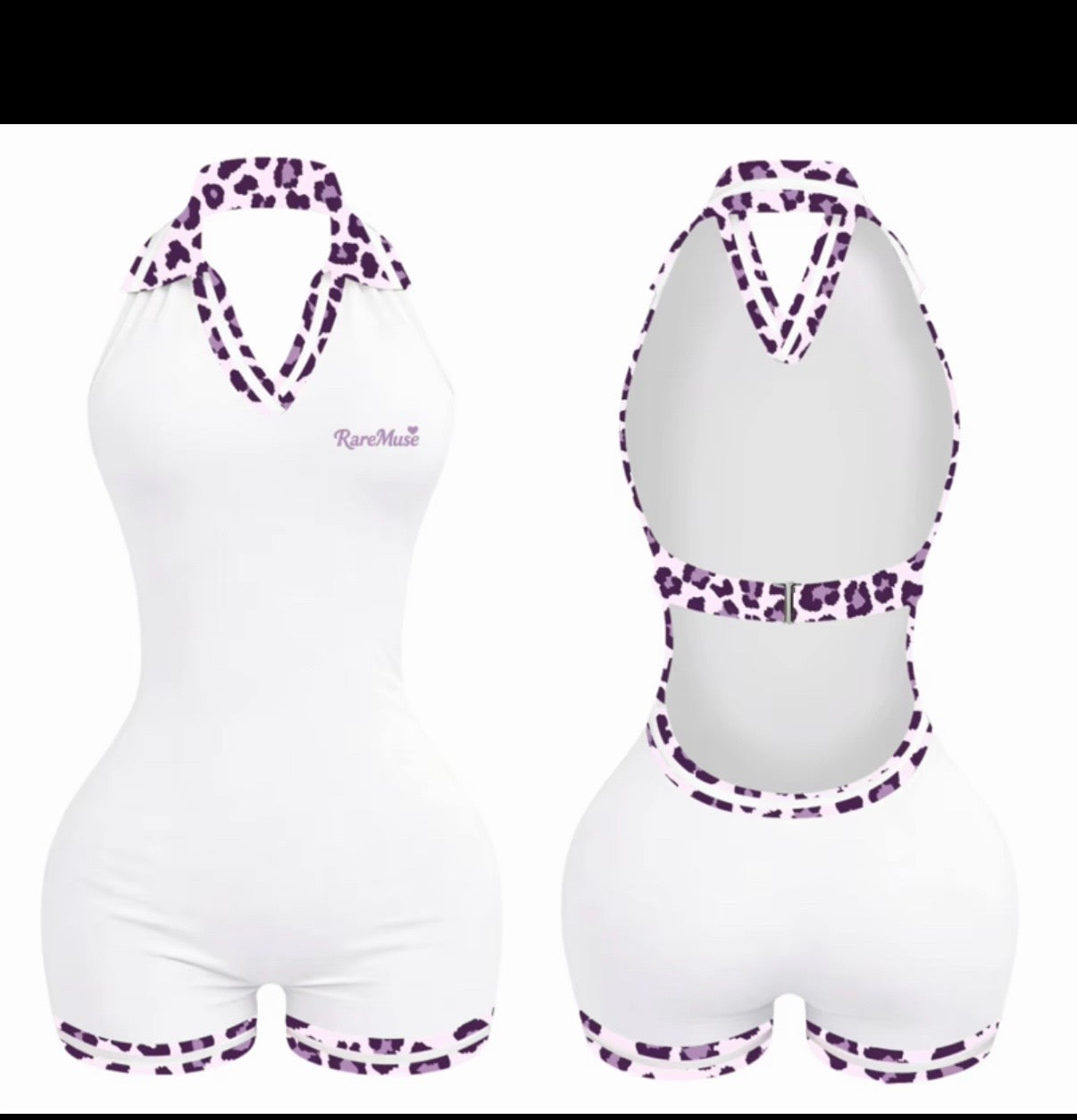 One piece purple leopard romper