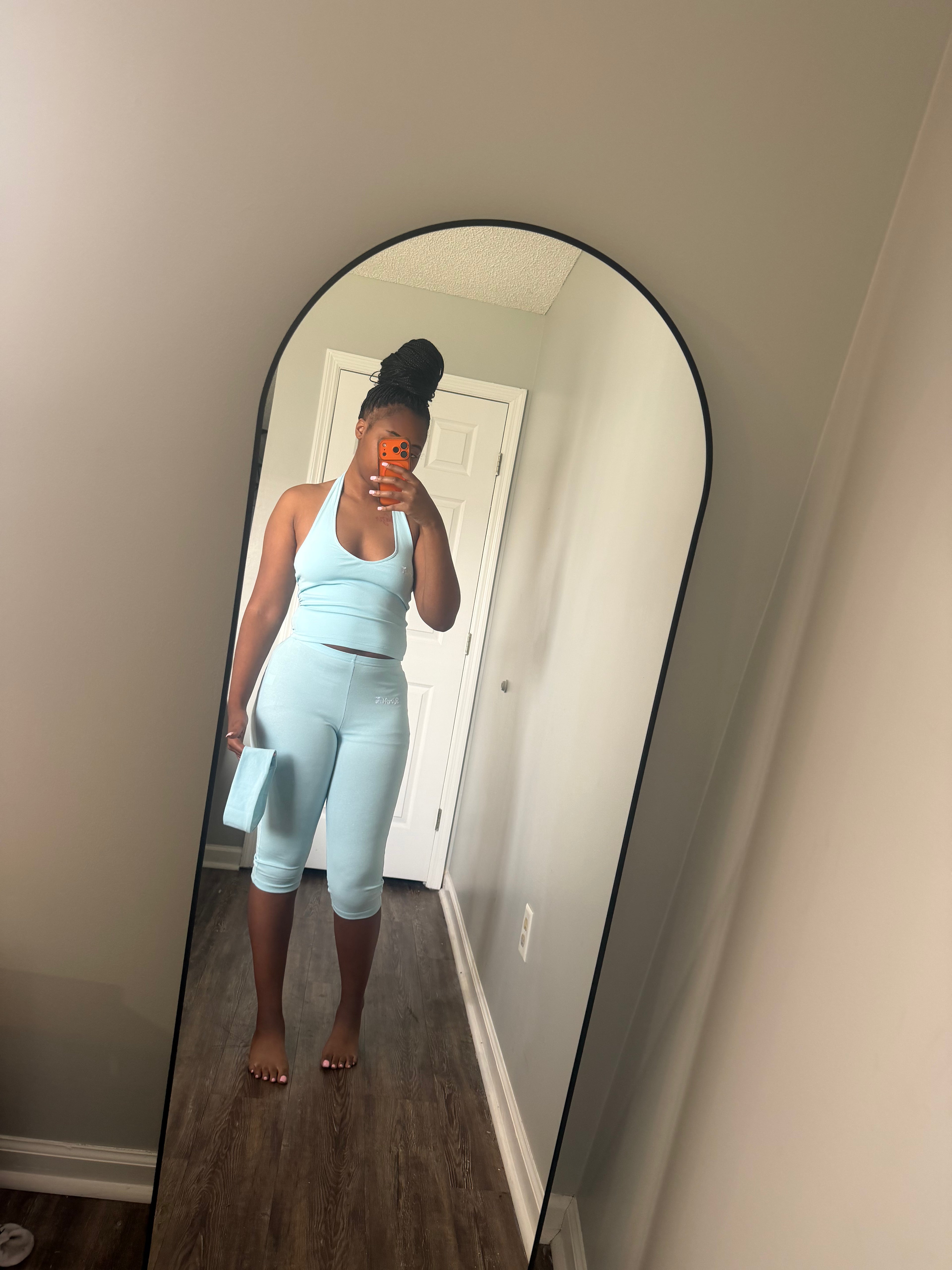 Blue 3 Piece capri set