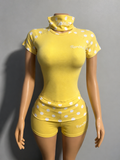 Yellow 3 piece polka dot set